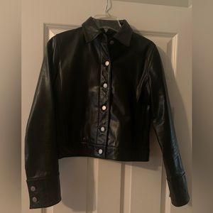 Banana Republic black leather jacket size small